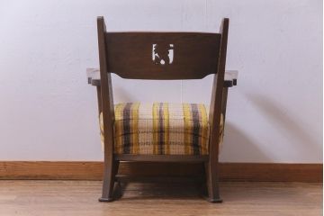 ヴィンテージ家具　ビンテージ　神戸洋家具　永田良介商店　凛とした風格を漂わせるシングルソファ(1人掛け、アームチェア)(2)