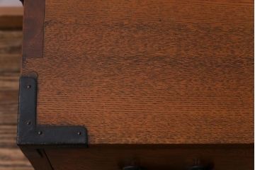 アンティーク家具　上手物!　三方ケヤキ前面玉杢材　漆塗り　箪笥リメイクリビングボード(ローボード、引き出し)(1)