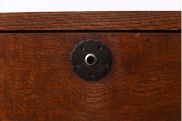 アンティーク家具　上手物!　三方ケヤキ前面玉杢材　漆塗り　箪笥リメイクリビングボード(ローボード、引き出し)(1)