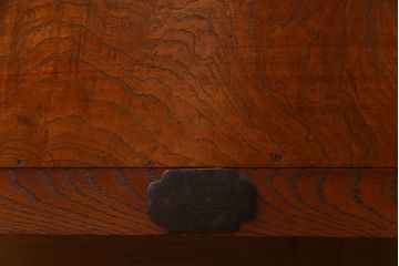 アンティーク家具　上手物!　三方ケヤキ前面玉杢材　漆塗り　箪笥リメイクリビングボード(ローボード、引き出し)(1)