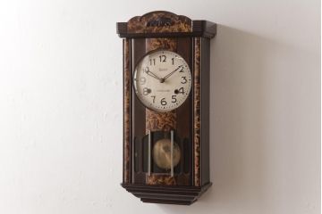 アンティーク雑貨　昭和中期　Mastery 協立時計工業株式会社(KYORITU CLOCK)　手巻き　ゼンマイ式振り子時計(柱時計、壁掛け時計)