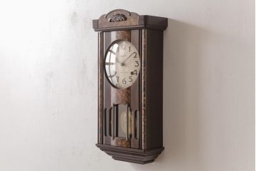 アンティーク雑貨　昭和中期　Mastery 協立時計工業株式会社(KYORITU CLOCK)　手巻き　ゼンマイ式振り子時計(柱時計、壁掛け時計)
