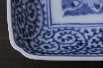 古民具・骨董　江戸期　古伊万里　冨貴長春　蛸唐草文長皿(和食器)(2)