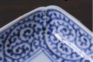 古民具・骨董　江戸期　古伊万里　冨貴長春　蛸唐草文長皿(和食器)(2)