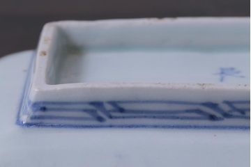 古民具・骨董　江戸期　古伊万里　冨貴長春　蛸唐草文長皿(和食器)