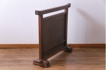 昭和初期　総ケヤキ材　風情漂う杢目が現れた衝立(パーテーション、つい立て、仕切り)