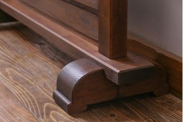 昭和初期　総ケヤキ材　風情漂う杢目が現れた衝立(パーテーション、つい立て、仕切り)