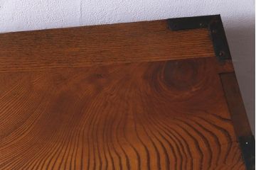 アンティーク家具　上手物!　三方ケヤキ前面玉杢材　漆塗り　箪笥リメイクリビングボード(ローボード、引き出し)(2)