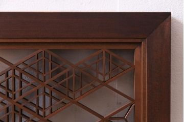 和製アンティーク　幾何学模様の細かな組子が素敵な欄間(明かり取り、明り取り)(1)