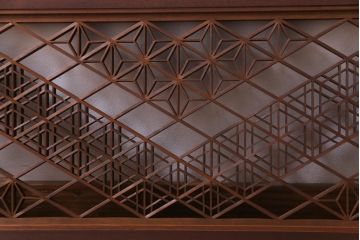 和製アンティーク　幾何学模様の細かな組子が素敵な欄間(明かり取り、明り取り)(1)