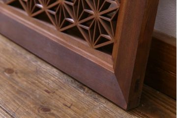 和製アンティーク　幾何学模様の細かな組子が素敵な欄間(明かり取り、明り取り)(1)