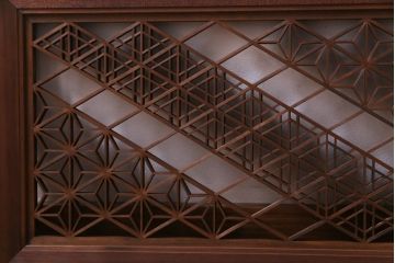 和製アンティーク　幾何学模様の細かな組子が素敵な欄間(明かり取り、明り取り)(1)