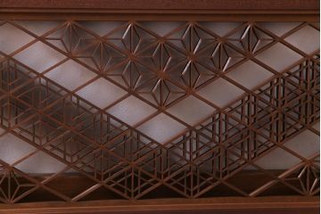 和製アンティーク　幾何学模様の細かな組子が素敵な欄間(明かり取り、明り取り)(1)