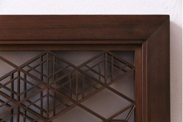 和製アンティーク　幾何学模様の細かな組子が素敵な欄間(明かり取り、明り取り)(2)