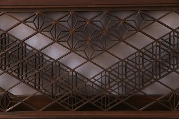 和製アンティーク　幾何学模様の細かな組子が素敵な欄間(明かり取り、明り取り)(2)