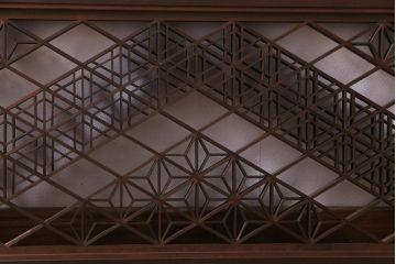 和製アンティーク　幾何学模様の細かな組子が素敵な欄間(明かり取り、明り取り)(2)