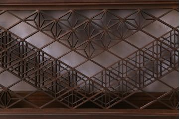 和製アンティーク　幾何学模様の細かな組子が素敵な欄間(明かり取り、明り取り)(2)