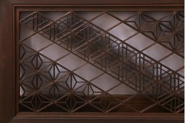 和製アンティーク　幾何学模様の細かな組子が素敵な欄間(明かり取り、明り取り)(2)