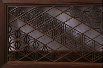 和製アンティーク　幾何学模様の細かな組子が素敵な欄間(明かり取り、明り取り)(2)