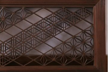 和製アンティーク　幾何学模様の細かな組子が素敵な欄間(明かり取り、明り取り)(2)