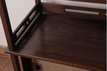 中古　指物家具　桑材　落ち着いた和の雰囲気が漂う上品な茶棚(飾り棚)