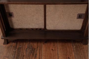 中古　指物家具　桑材　落ち着いた和の雰囲気が漂う上品な茶棚(飾り棚)