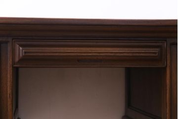 中古　輸入家具　オーク材　背面まで意匠が凝らされたベルギー製の高級ワークデスク、在宅ワーク、在宅用(両袖机)(定価約46万円)