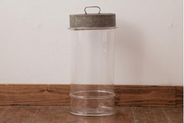 アンティーク雑貨　昭和レトロ　昔懐かしい雰囲気を演出する丸型ガラスビン(ガラス瓶、キャニスター)