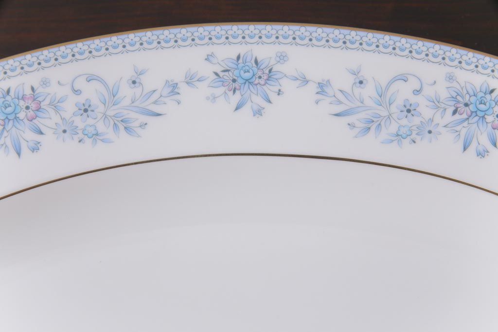 中古　Nittoroyal(ニットーロイヤル、ノリタケ)　ボーンチャイナ　ブルーヒル(廃盤)　オーバルプレート&深皿セット(大皿、カレー皿、洋食器)