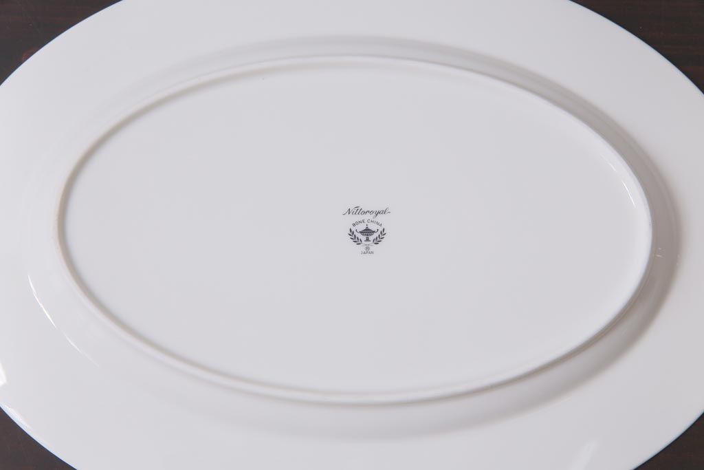 中古　Nittoroyal(ニットーロイヤル、ノリタケ)　ボーンチャイナ　ブルーヒル(廃盤)　オーバルプレート&深皿セット(大皿、カレー皿、洋食器)