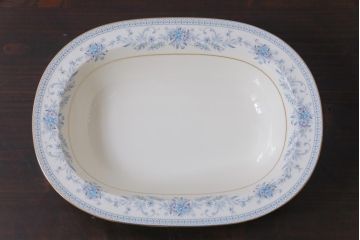 中古　Nittoroyal(ニットーロイヤル、ノリタケ)　ボーンチャイナ　ブルーヒル(廃盤)　オーバルプレート&深皿セット(大皿、カレー皿、洋食器)