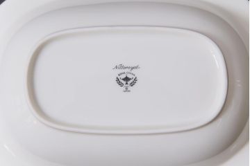 中古　Nittoroyal(ニットーロイヤル、ノリタケ)　ボーンチャイナ　ブルーヒル(廃盤)　オーバルプレート&深皿セット(大皿、カレー皿、洋食器)