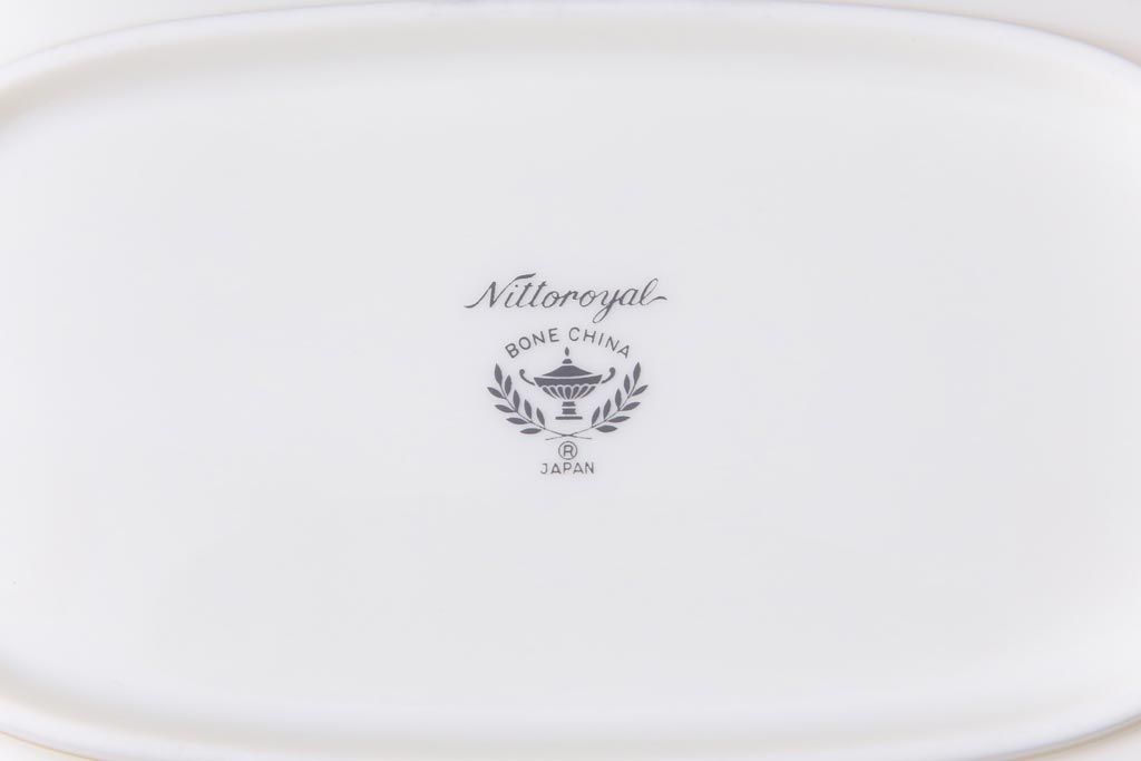 中古　Nittoroyal(ニットーロイヤル、ノリタケ)　ボーンチャイナ　ブルーヒル(廃盤)　オーバルプレート&深皿セット(大皿、カレー皿、洋食器)