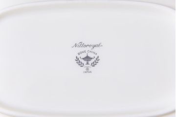 中古　Nittoroyal(ニットーロイヤル、ノリタケ)　ボーンチャイナ　ブルーヒル(廃盤)　オーバルプレート&深皿セット(大皿、カレー皿、洋食器)