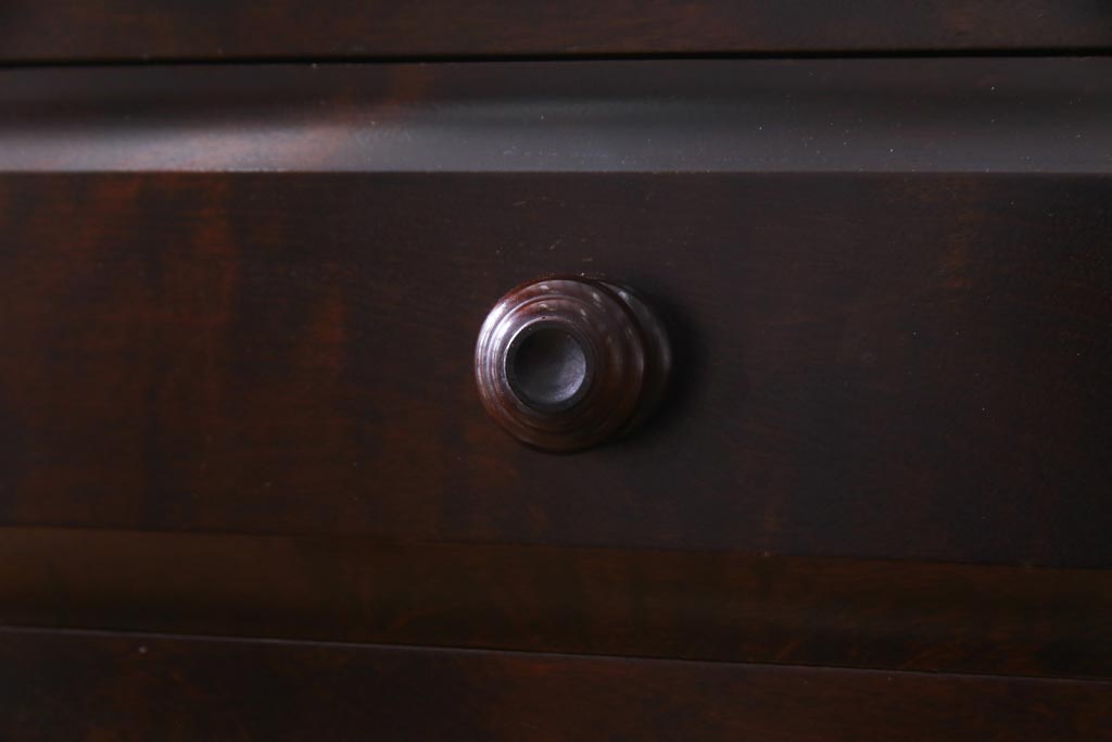 中古　北海道民芸家具　上品な佇まいの2段重ね整理タンス(チェスト、衣装箪笥、引き出し)(1)