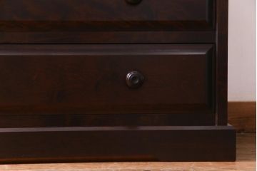 中古　北海道民芸家具　上品な佇まいの2段重ね整理タンス(チェスト、衣装箪笥、引き出し)(1)