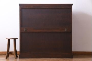 中古　北海道民芸家具　上品な佇まいの2段重ね整理タンス(チェスト、衣装箪笥、引き出し)(1)