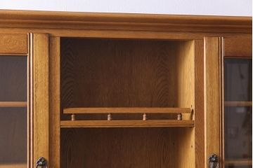 中古　日光産業株式会社　ナラ材　トラッド　すっきりとした佇まいの温もり溢れる140オープンボード(食器棚)