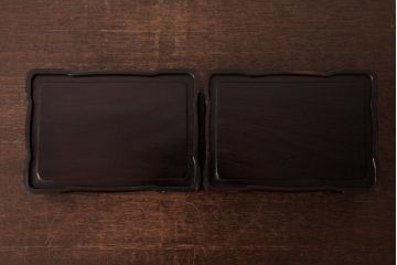 アンティーク雑貨　和製アンティーク　箱付　唐木　紫檀材　煙草盆・火入