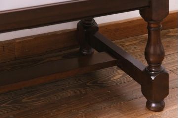 中古美品　松本民芸家具　和洋折衷の空間と相性の良いC型センターテーブル(ローテーブル)(定価約19万円)