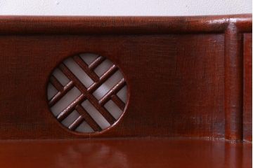 中古　工芸家具　李朝風　布目塗り　漆の味のある風合いが目を引く2人掛けベンチ(長椅子)(定価約48万円)