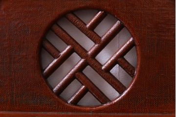 中古　工芸家具　李朝風　布目塗り　漆の味のある風合いが目を引く2人掛けベンチ(長椅子)(定価約48万円)