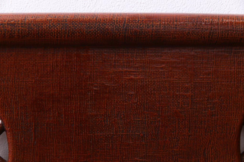 中古　工芸家具　李朝風　布目塗り　漆の味のある風合いが目を引く2人掛けベンチ(長椅子)(定価約48万円)