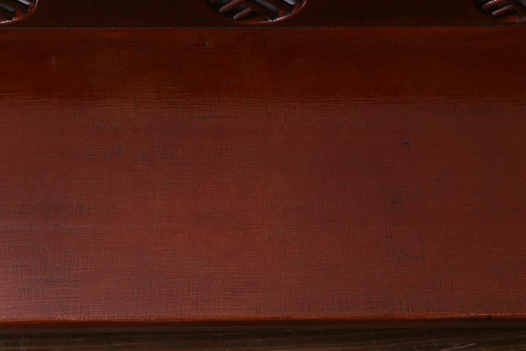 中古　工芸家具　李朝風　布目塗り　漆の味のある風合いが目を引く2人掛けベンチ(長椅子)(定価約48万円)