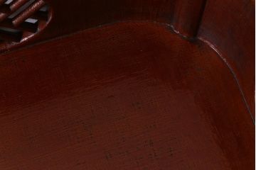 中古　工芸家具　李朝風　布目塗り　漆の味のある風合いが目を引く2人掛けベンチ(長椅子)(定価約48万円)