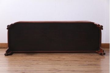 中古　工芸家具　李朝風　布目塗り　漆の味のある風合いが目を引く2人掛けベンチ(長椅子)(定価約48万円)