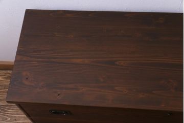 リメイク家具　大正昭和初期　前板エンジュ材　美しい木目の和モダンなリビングボード(引き出し、チェスト、テレビボード)