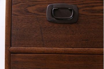 リメイク家具　大正昭和初期　前板エンジュ材　美しい木目の和モダンなリビングボード(引き出し、チェスト、テレビボード)