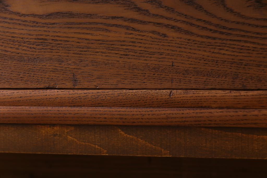 リメイク家具　大正昭和初期　前板エンジュ材　美しい木目の和モダンなリビングボード(引き出し、チェスト、テレビボード)