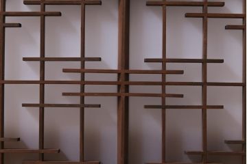 昭和初期　素朴ながら味わい深い組子の欄間(明り取り)(2)